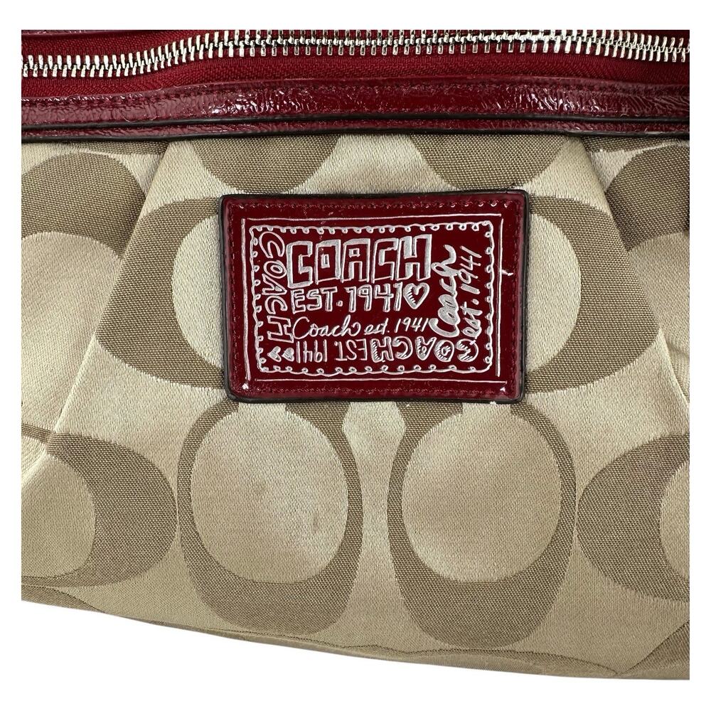 Coach Sateen Poppy Handbag Tote Purse Large #H1257-F20026 Tan All Occasion - Picture 6 of 16